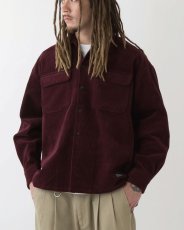 FAT WALECROP Corduroy Shirts Jacket Wine F.A.T.