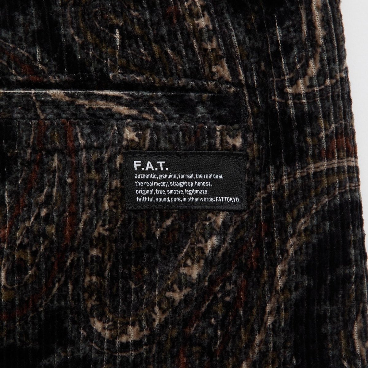 画像7: FAT MEGAZLEY Corduroy Pants Black F.A.T. ペイズリー コーデュロイ パンツ (7)