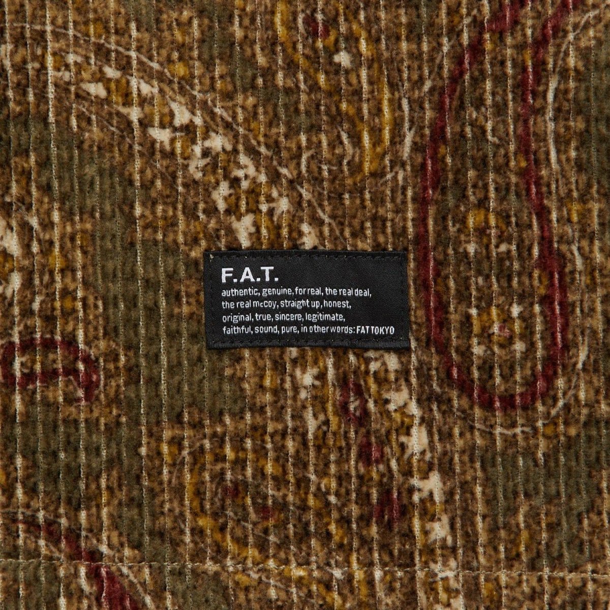 画像6: FAT CROPLEY Corduroy Shirts Olive F.A.T. ペイズリー コーデュロイ シャツ (6)