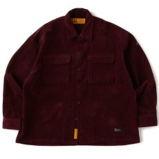 画像2: FAT WALECROP Corduroy Shirts Jacket Wine F.A.T. 太畝コーデュロイ ワークシャツ ジャケット (2)