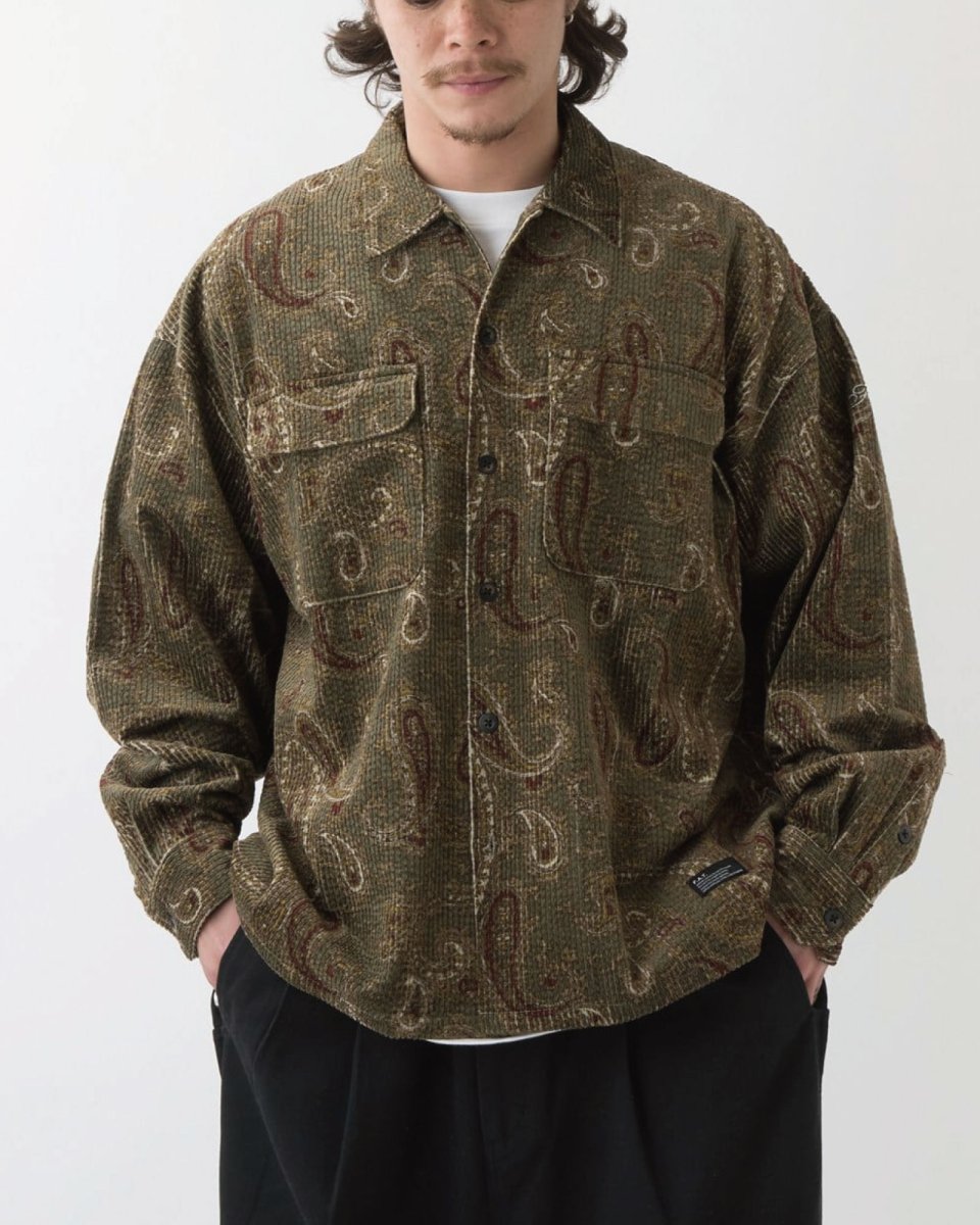 FAT CROPLEY Corduroy Shirts Olive F.A.T.