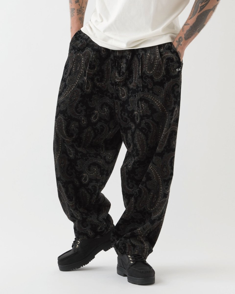 画像1: FAT MEGAZLEY Corduroy Pants Black F.A.T. ペイズリー コーデュロイ パンツ (1)