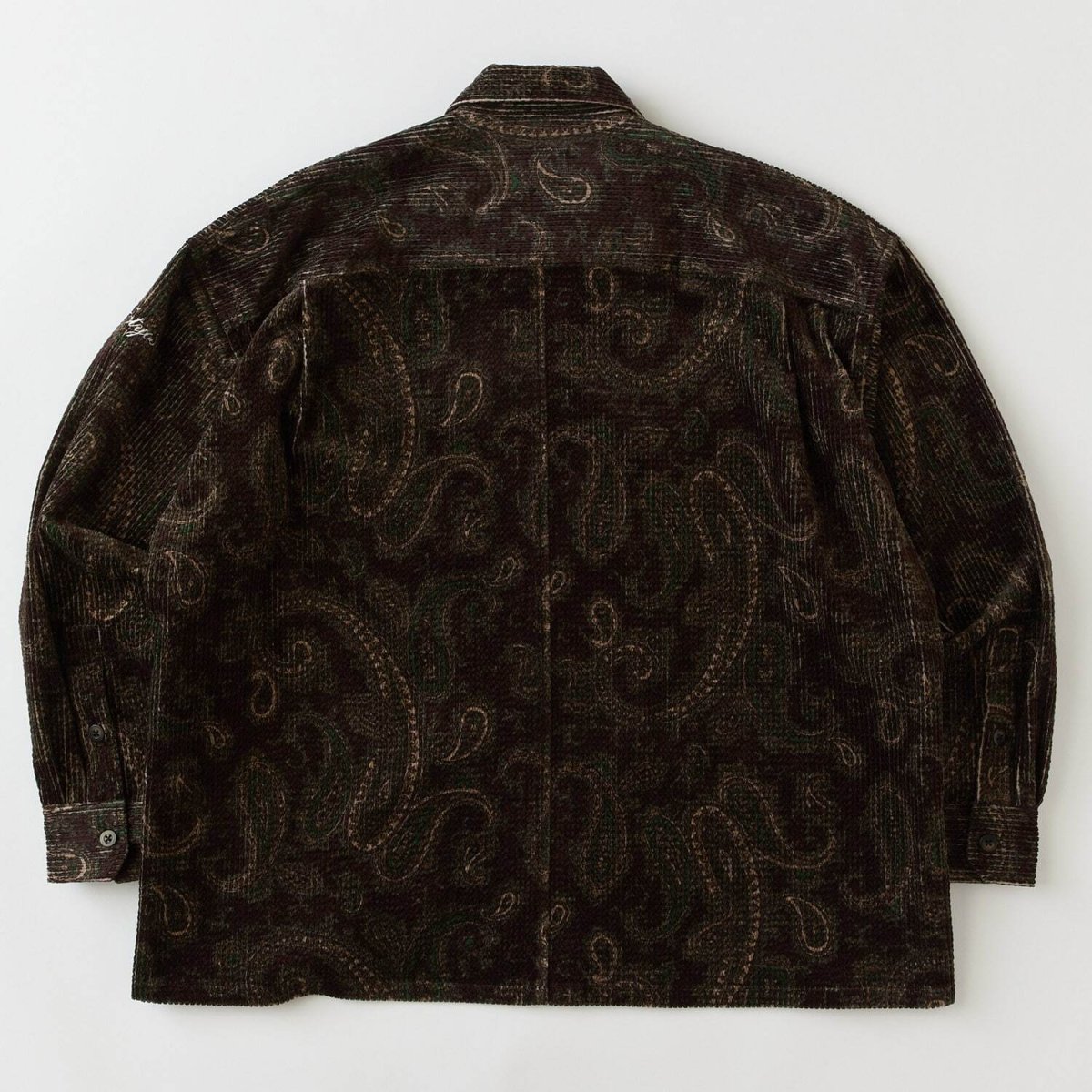 画像3: FAT CROPLEY Corduroy Shirts Wine F.A.T. ペイズリー コーデュロイ シャツ (3)
