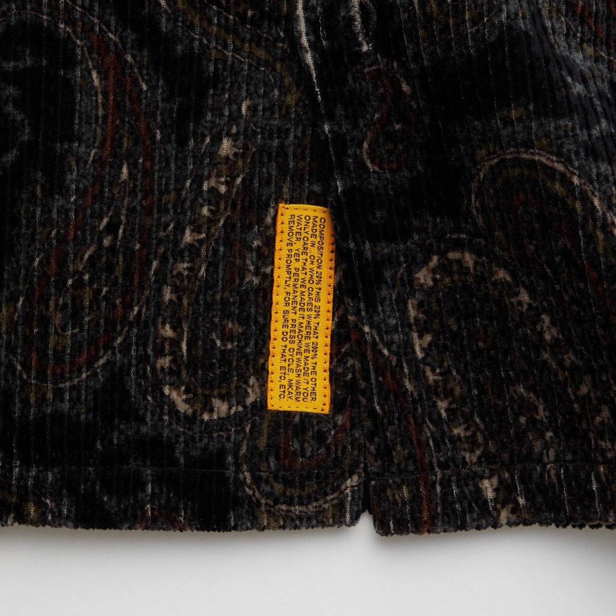 画像6: FAT CROPLEY Corduroy shirts Black F.A.T. ペイズリー コーデュロイ シャツ (6)