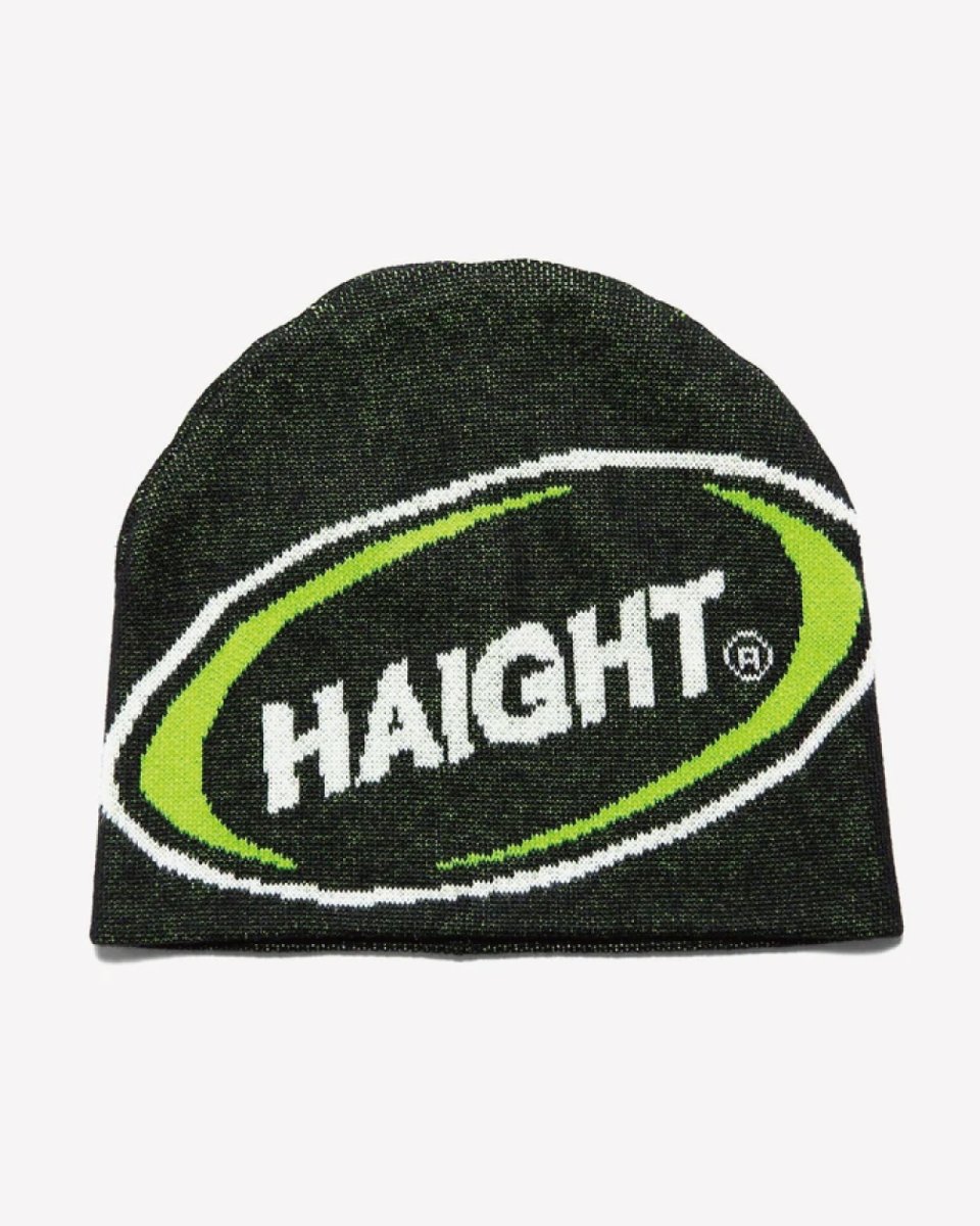 画像2: Haight ATHLETIC BEANIE Black オーバル ロゴ ニット ビーニー (2)