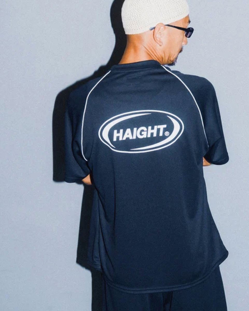 画像1: Haight OVAL LOGO DRY Tee Navy パイピング ドライ 半袖 Tシャツ (1)