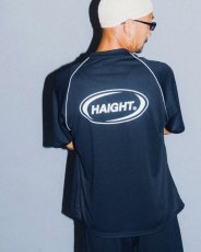 画像1: Haight OVAL LOGO DRY Tee Navy パイピング ドライ 半袖 Tシャツ (1)