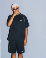画像1: Haight OVAL LOGO DRY Tee Black パイピング ドライ 半袖 Tシャツ (1)