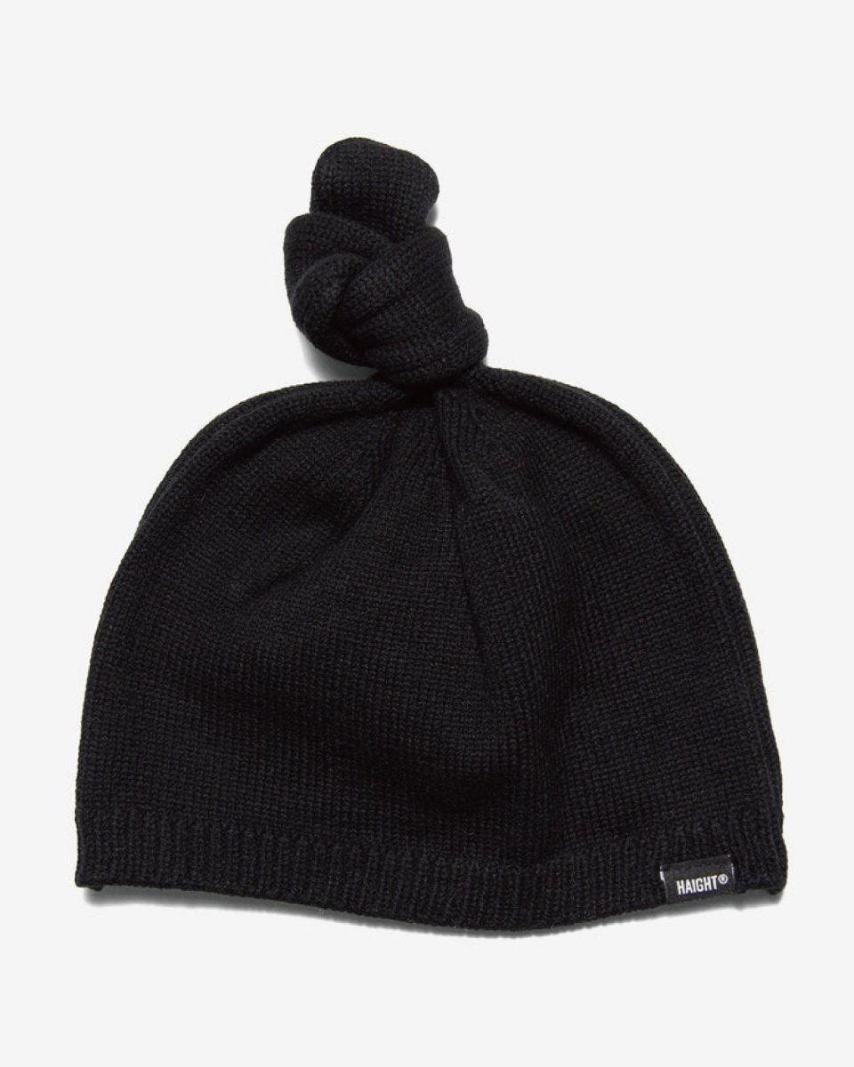 画像2: Haight TOP KNOT BEANIE Black トップノット ニット ビーニー (2)