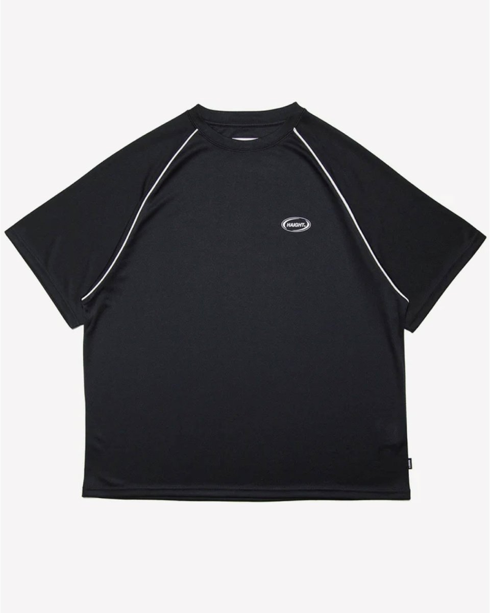 画像2: Haight OVAL LOGO DRY Tee Black パイピング ドライ 半袖 Tシャツ (2)