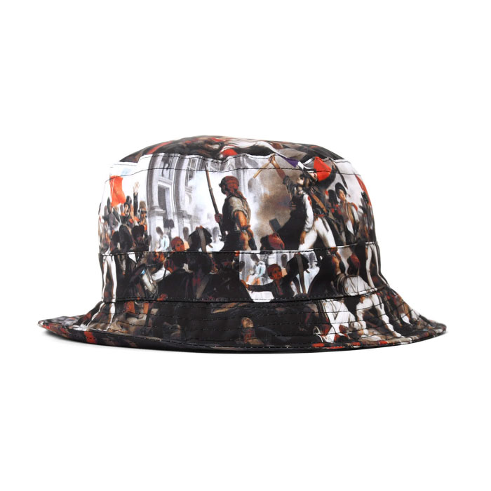 画像1: French Revolution Polyester Bucket Hat バケット ハット ポリエステル 総柄 ロゴ　by Lafayette ラファイエット  (1)