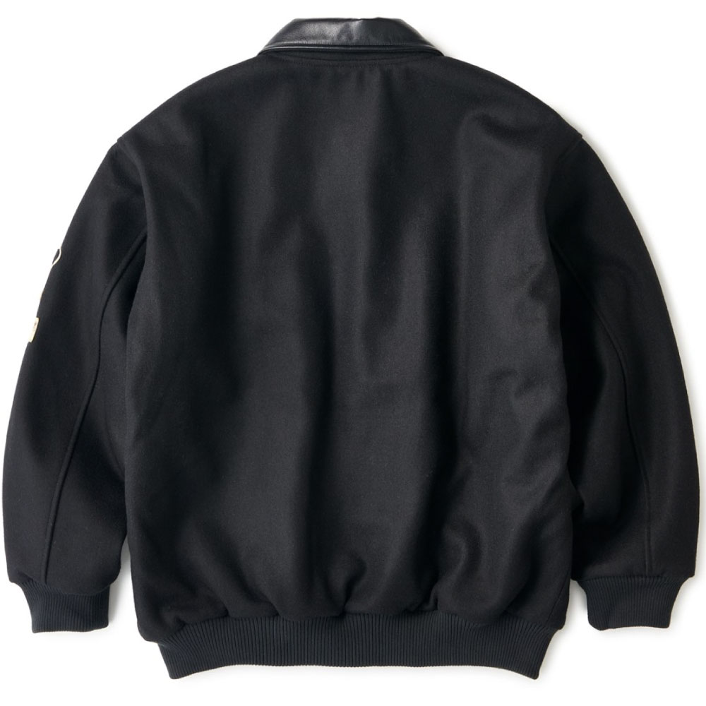 SHELLTER ONLINE SHOPはInterbreed(インターブリード)正規取扱 / Interbreed(インターブリード)のx Raw  Varsity Jacket ロウ スタジャン バーシーティー ジャケット Black公式通販サイト / Interbreed (インターブリード)の服や新作アイテムをオンラインでご購入いただけます。