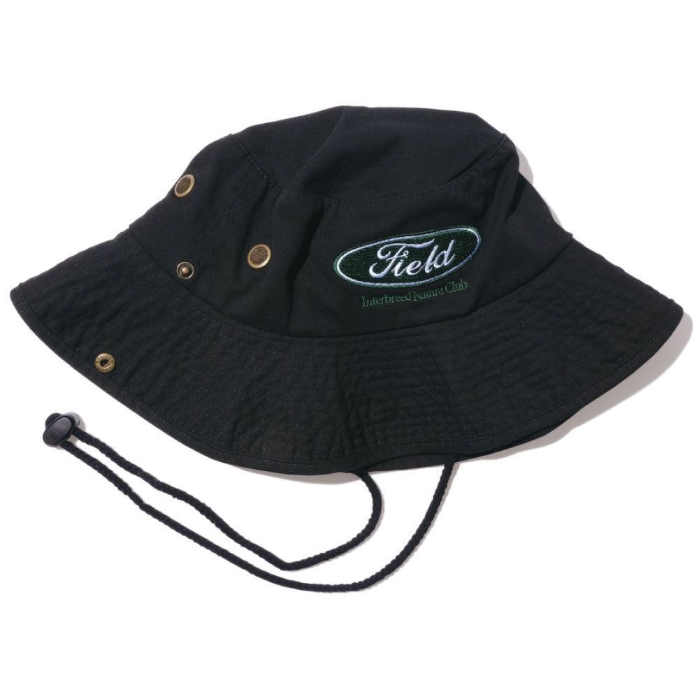 画像1: Field Oval Logo Boonie Hat フィールド オーバル ロゴ ブーニー ハット アウトドア 帽子 Black (1)
