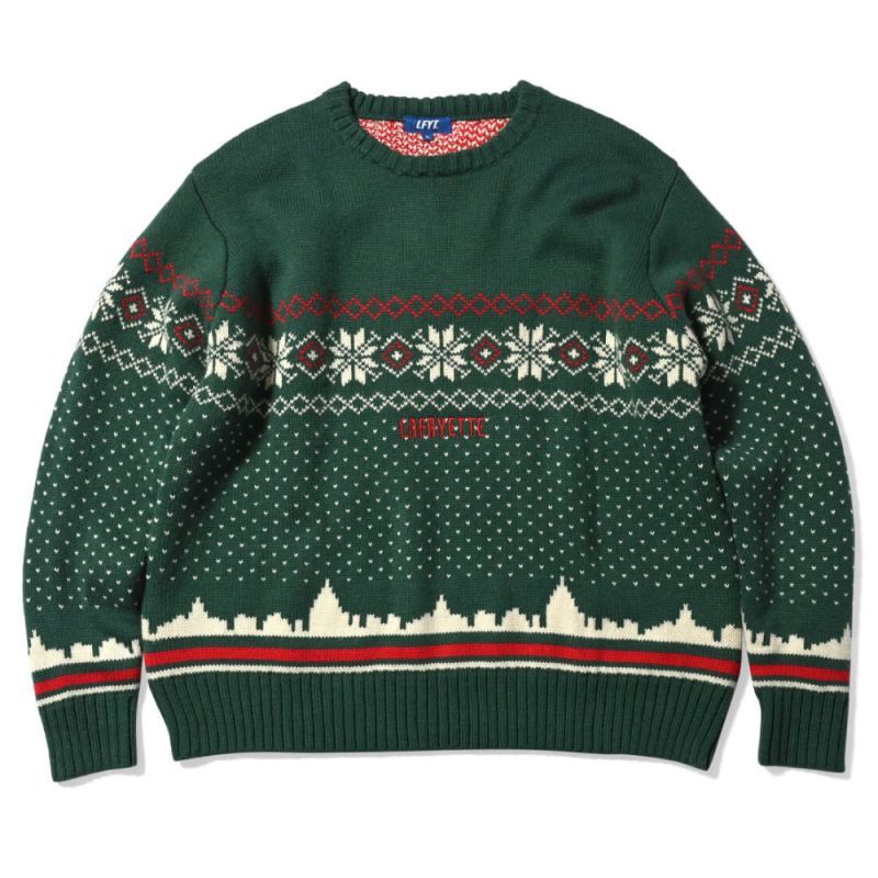 画像1: City Scape Knit Sweater New York シティー スケープ ノルディック ニット セーター (1)