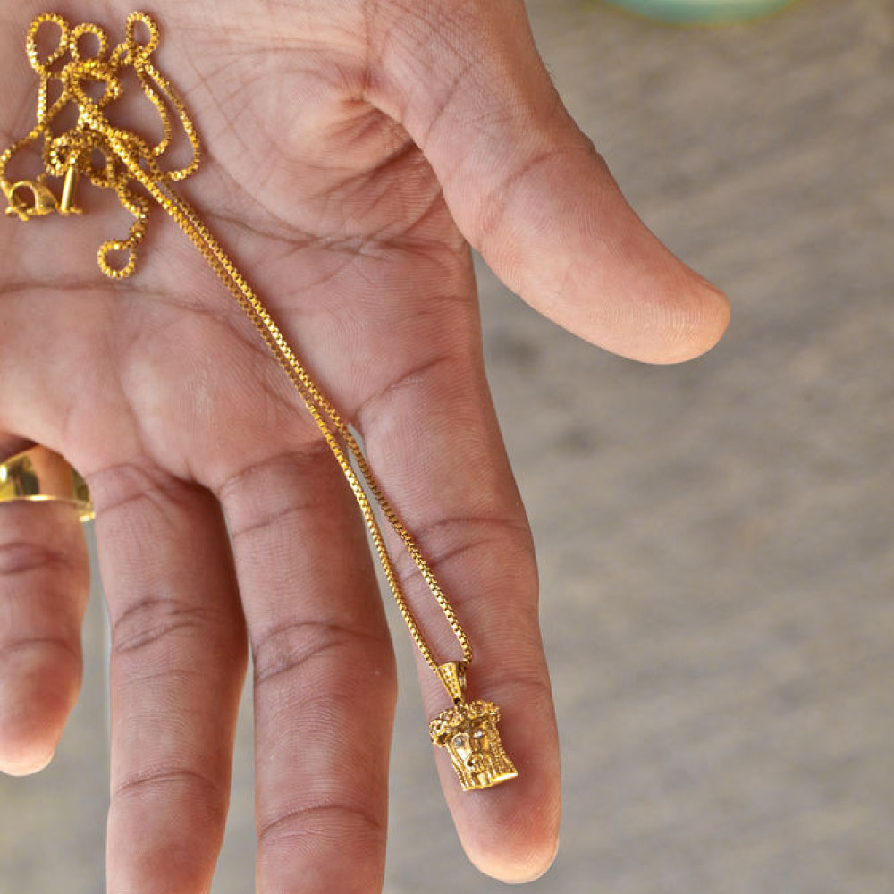 画像1: Extra Mini Jesus Chain Necklace Gold エクストラ ミニ ジーザス チェーン ネックレス ゴールド (1)
