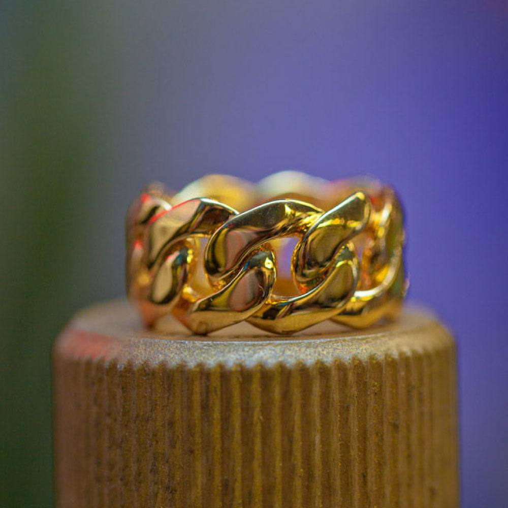 GOLDEN GILT/CUBAN LINK RING