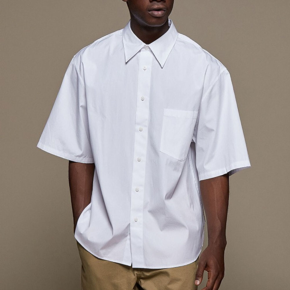 画像1: Oversized S/S Solid Cotton Poplin Shirt オーバーサイズ ソリッド コットン シャツ (1)