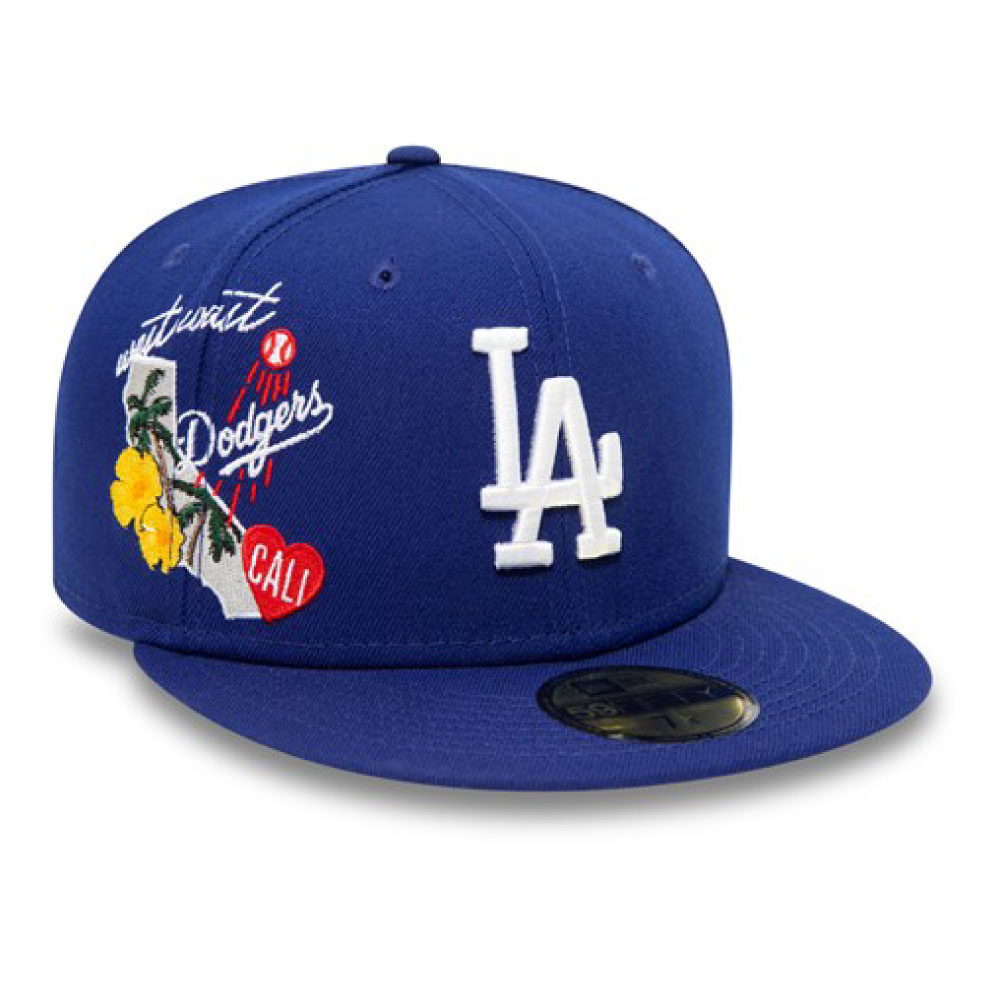 画像1: 59Fifty Los Angeles Dodgers City Cluster Cap ロサンゼルス ドジャース スーベニア キャップ 帽子 MLB 公式 Official (1)