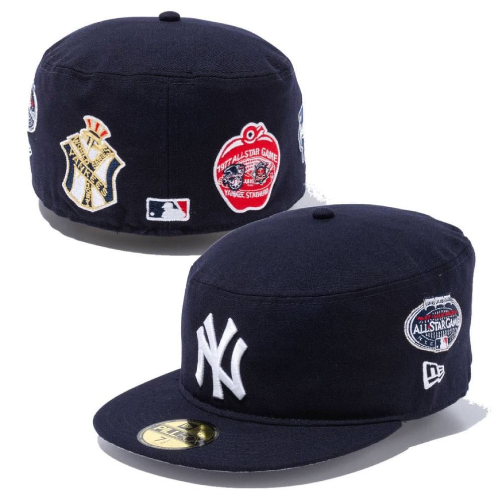 画像1: Pill Box New York Yankees World Series All Star Game Cap 刺繍 デザイン MLB 公式 キャップ 帽子 (1)